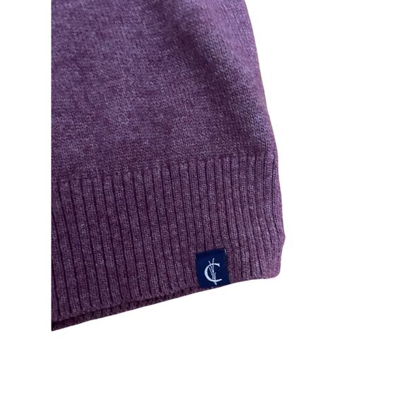 Criquet Purple Baby Alpaca Blend Knit Collared Henley Pullover Polo Golf Men's M - Picture 3 of 6